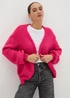 Bright Pink Lofty Knit Cardigan - XS Image 2