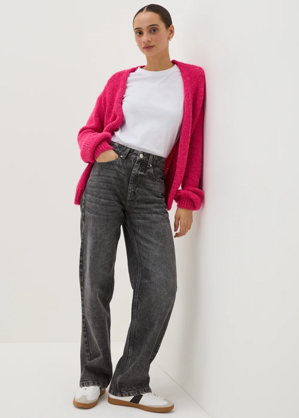 Bright Pink Lofty Knit Cardigan - XS Image 1