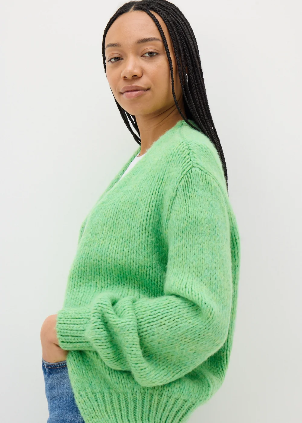 Green Lofty Knit Cardigan - XS Image 2