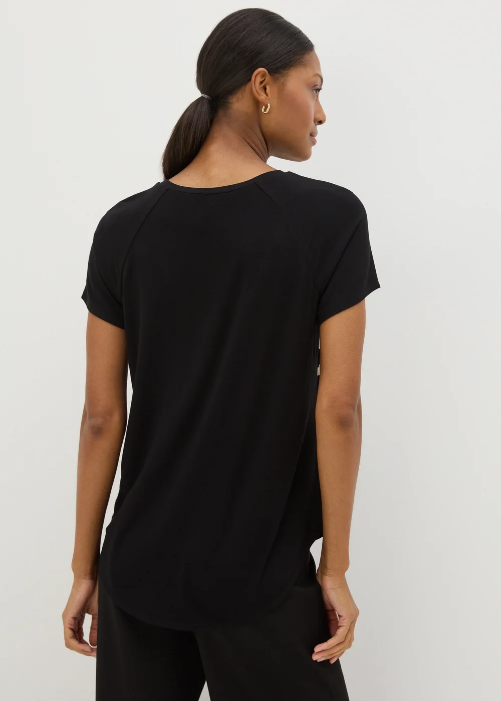 Et Vous Black Wiggle Woven front T-Shirt - Size 8 Image 2