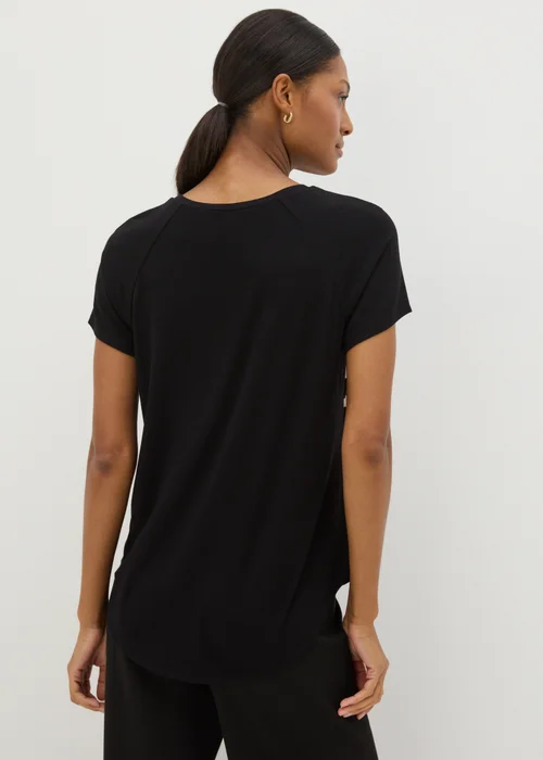 Et Vous Black Wiggle Woven front T-Shirt - Size 8 Image 2