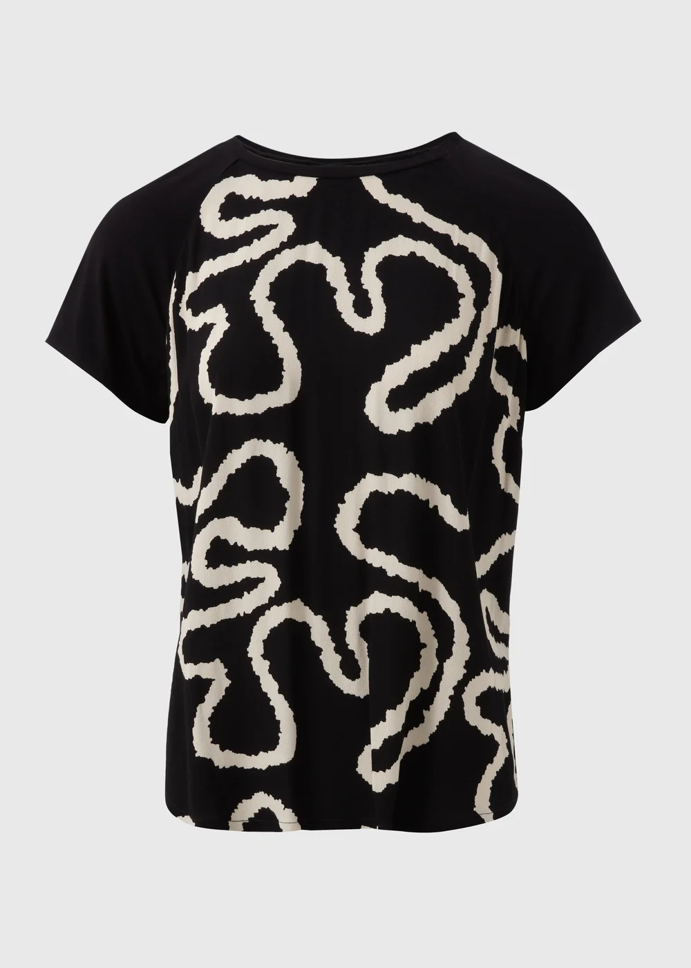 Et Vous Black Wiggle Woven front T-Shirt - Size 8 Image 4