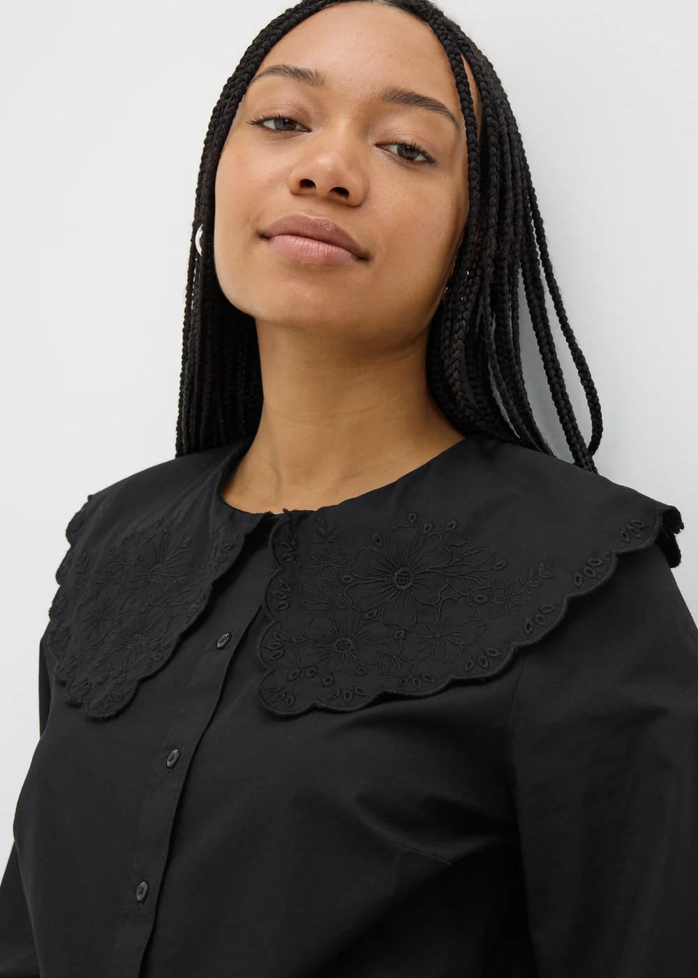 Black Embellished Collar Shirt - 8 Image 3