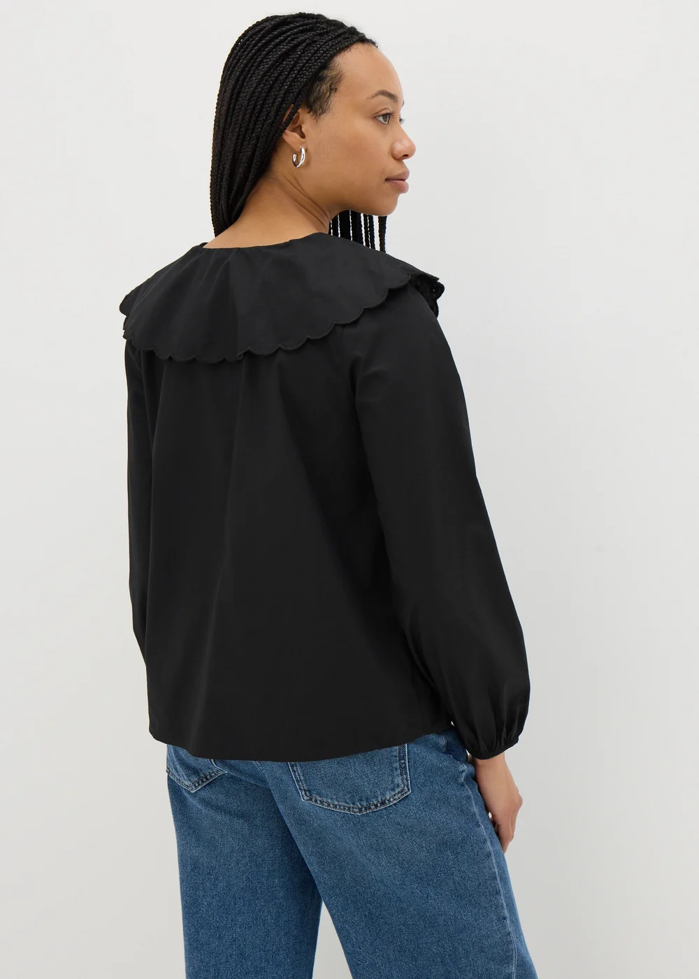 Black Embellished Collar Shirt - 8 Image 2