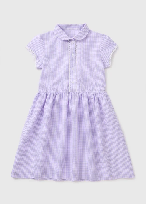 Girls Lilac Gingham Traditional School Dress (3-13yrs) - 3 Yrs Image 1