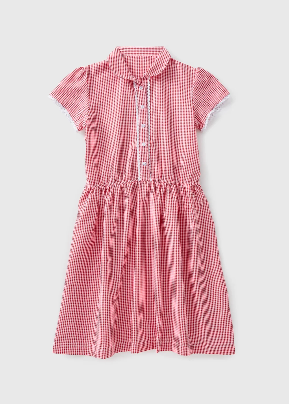 Girls Red Traditional Easy Dressing School Dress (3-13yrs) - 3 Yrs Image 1