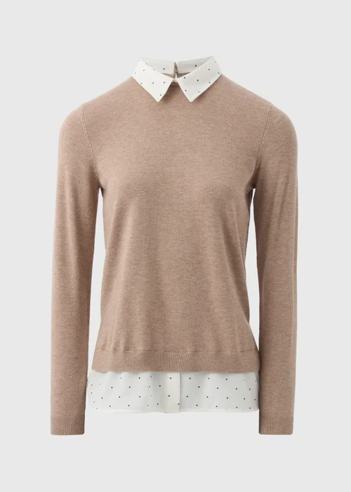 Et Vous Camel Spot Print Shirt Jumper - 8 Image 4