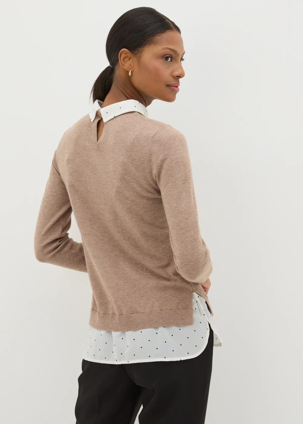 Et Vous Camel Spot Print Shirt Jumper - 8 Image 2