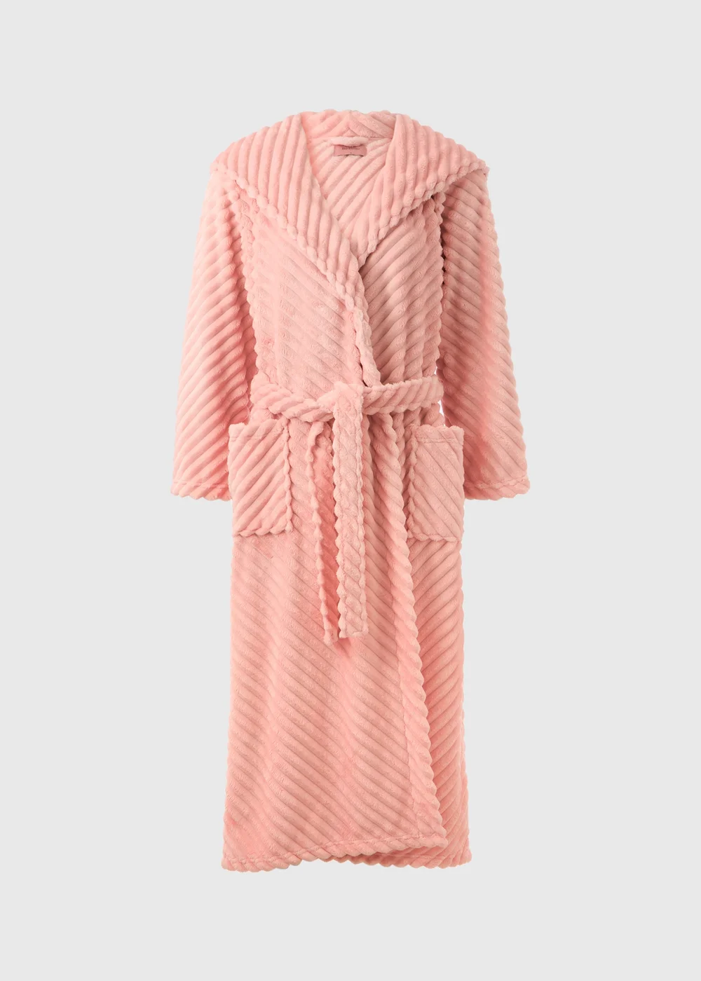 Pink Diagonal Fleece Dressing Gown - Small Image 3