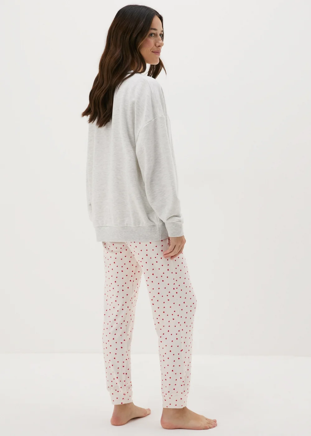 Grey Be Mine Sweatshirt Top & Bottoms Pyjama Set - Extra small Image 2
