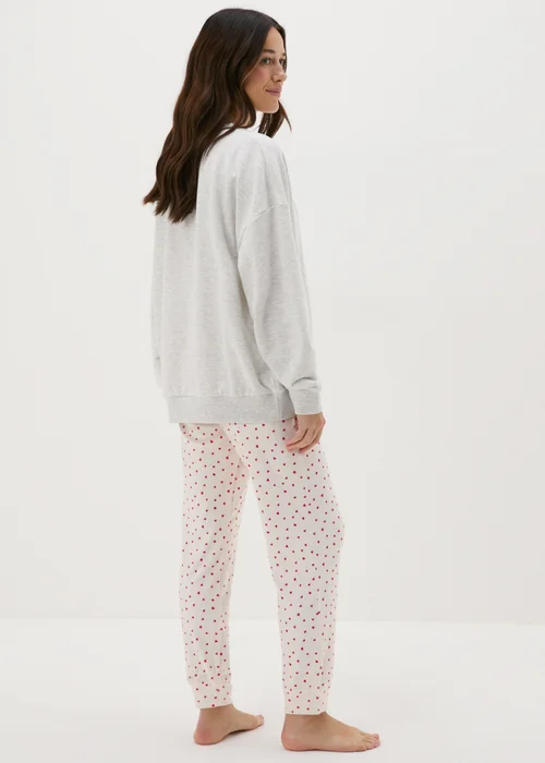 Grey Be Mine Sweatshirt Top & Bottoms Pyjama Set - Extra small Image 2
