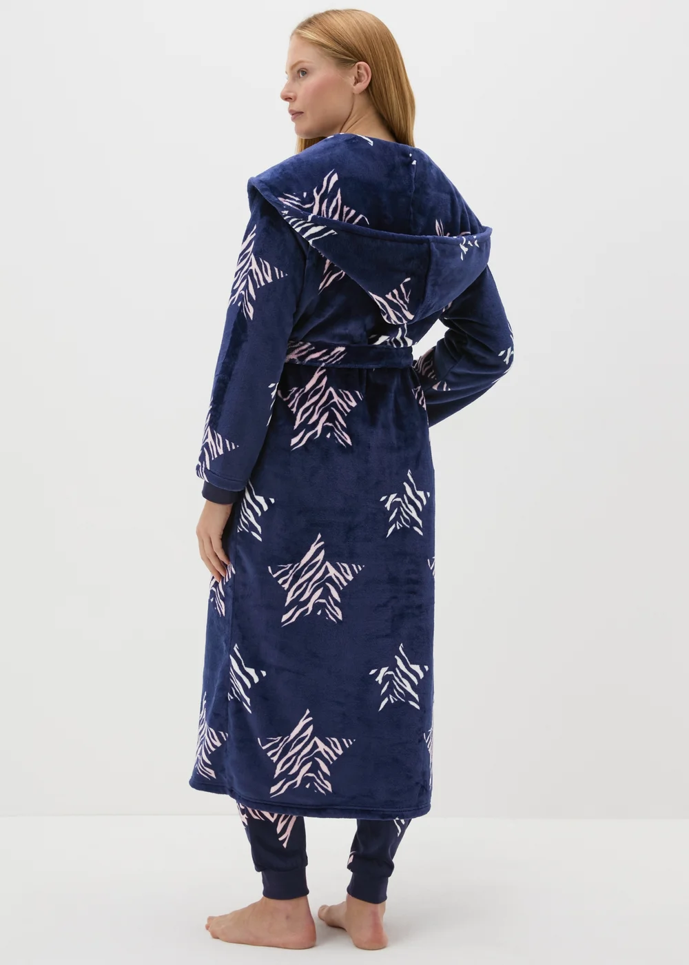Navy Star Print Dressing Gown - Small | Matalan Navy Star Print Dressing Gown - Small | Matalan