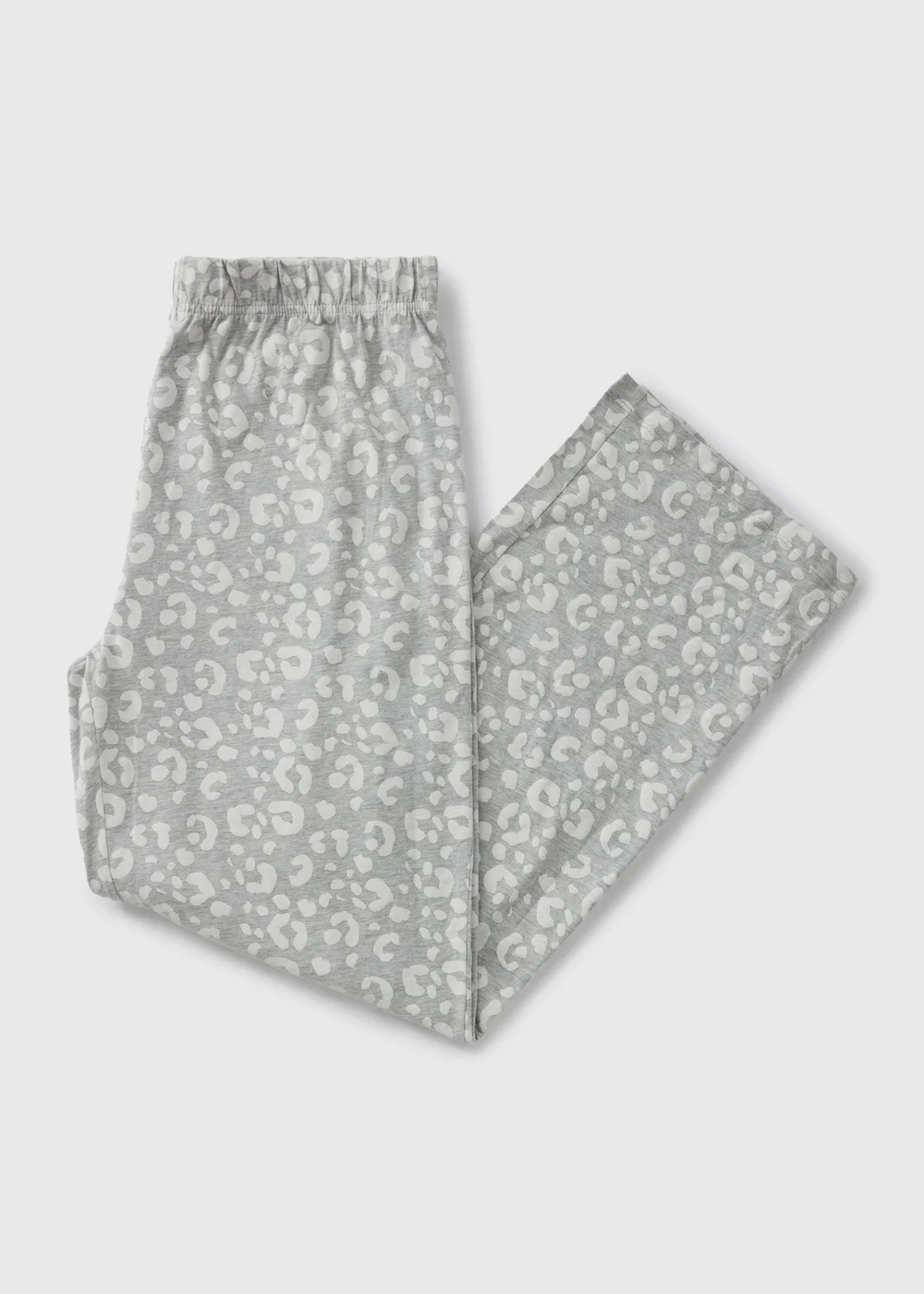 Grey Leopard Wide Leg Pyjama Bottoms - Small Image 3