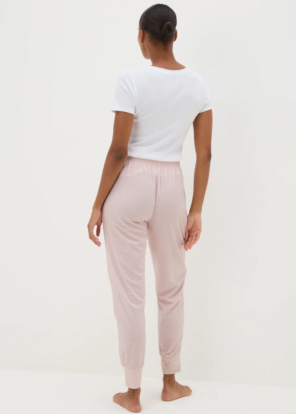 Pink Stripe Fleece Pyjama Bottoms - Small Image 2