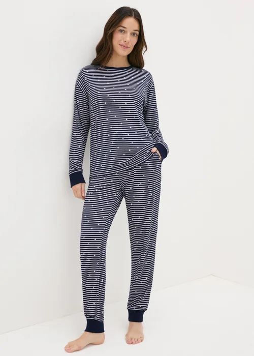 Navy Stripe & Star Pyjama Set - Extra small Image 1