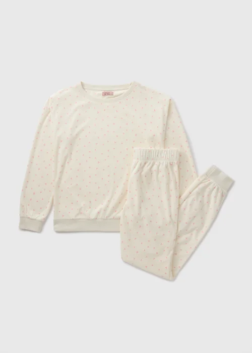 Cream Spot Print Velour Lounge Set - Extra small Image 3