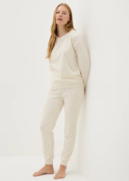Cream Spot Print Velour Lounge Set - Extra small Image 1