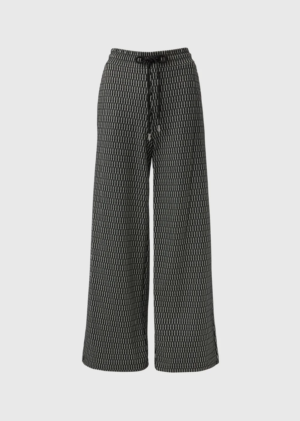 Black Jacquard Wide Leg Trousers - 8 Image 4