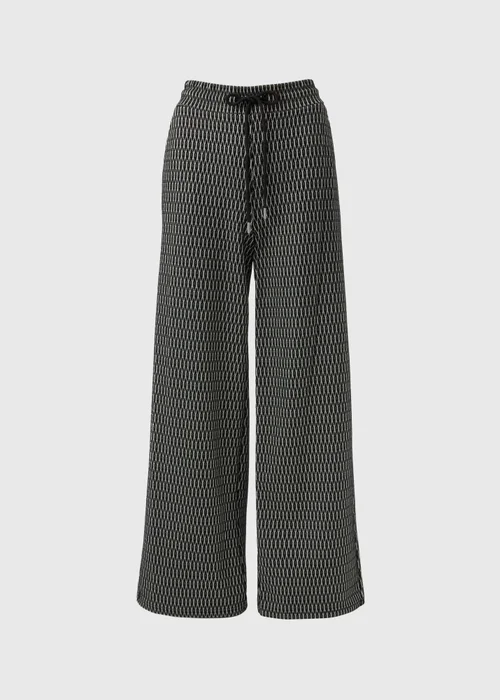 Black Jacquard Wide Leg Trousers - 8 Image 4
