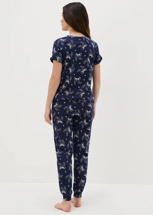 Navy Bow Pyjama Set - Small Image 2