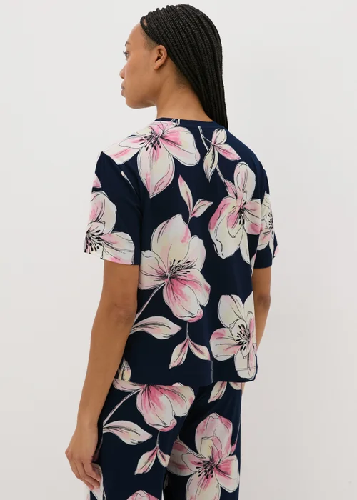 Navy Floral Pyjama Top - Extra small Image 2