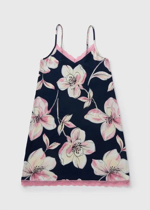 Navy Floral Chemise Nightie - Extra small Image 3