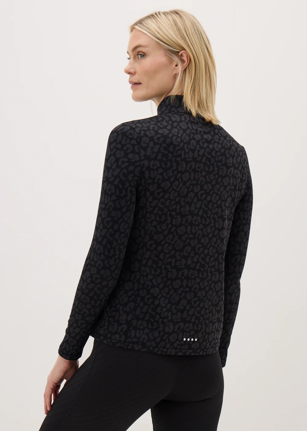 Souluxe Black Leopard Half Zip Top - S Image 2