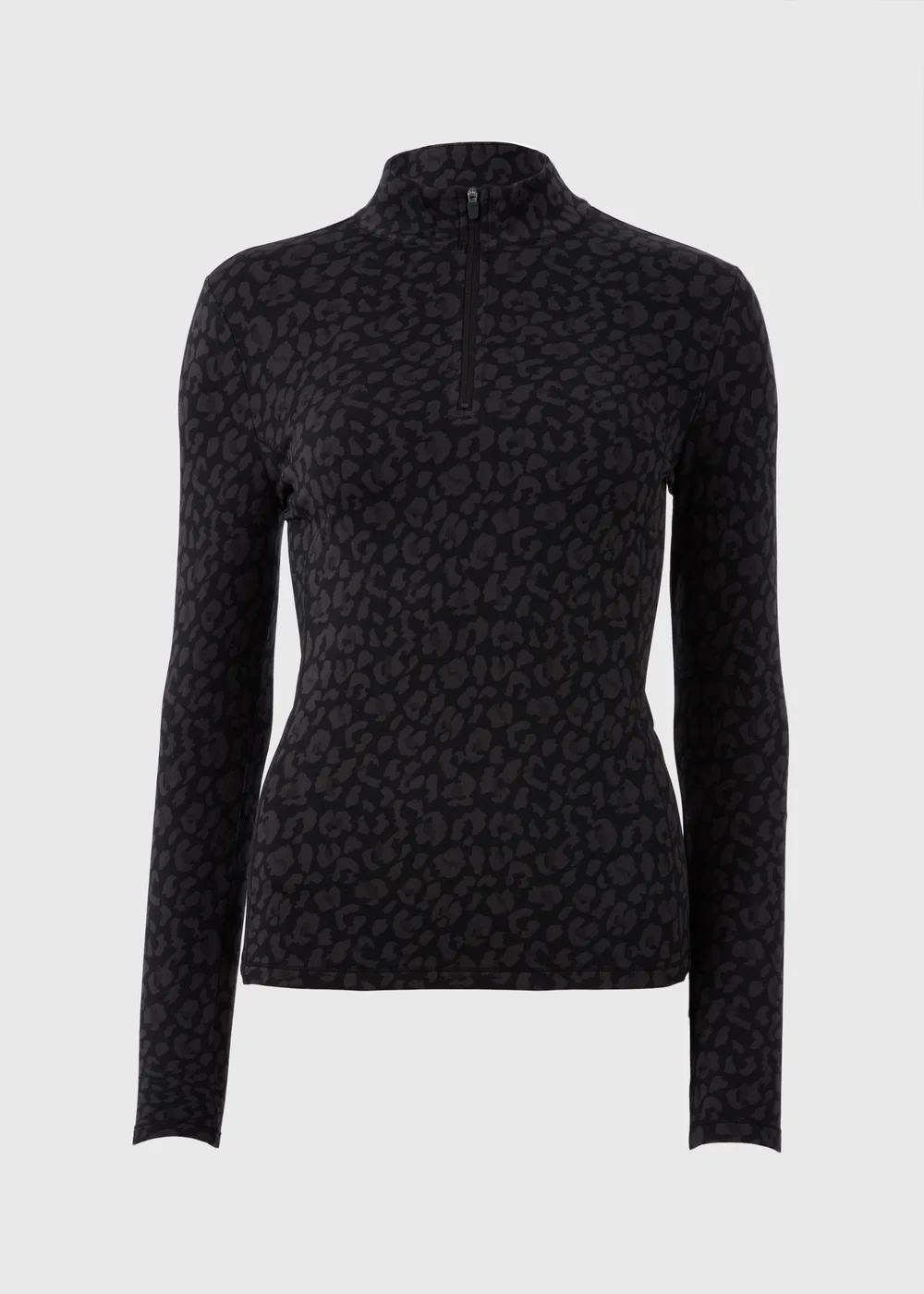 Souluxe Black Leopard Half Zip Top - S Image 4