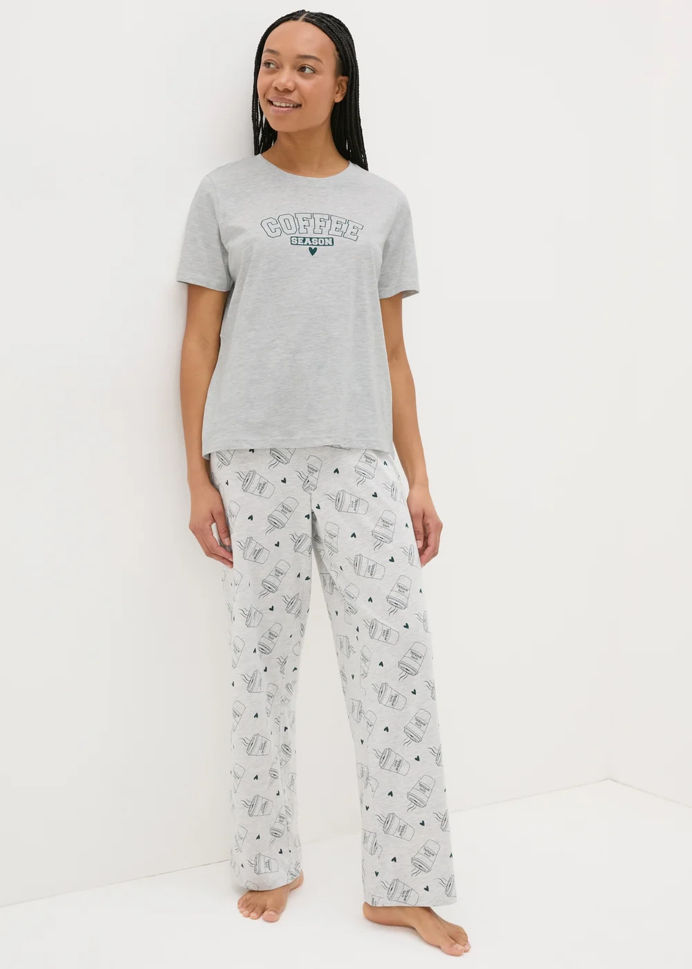 Grey Coffee Season Pyjama Set - Extra small Image 1
