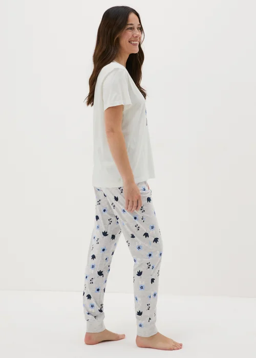 Cream Floral Pyjama Set - Extra small Image 2