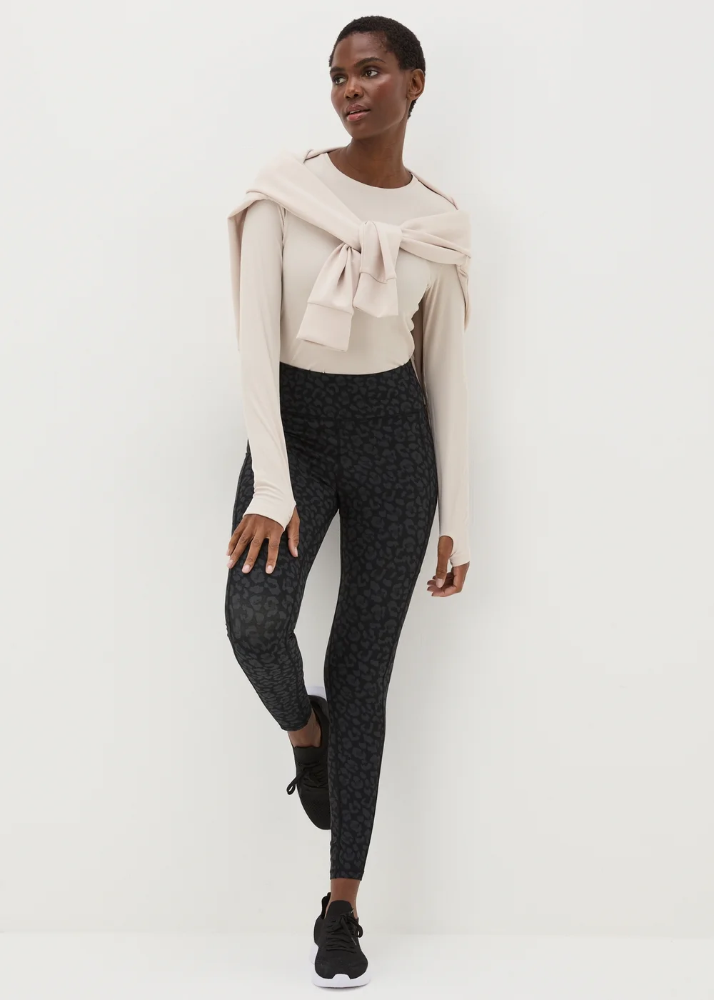 Souluxe Black Leopard Print Leggings - 8 Image 1