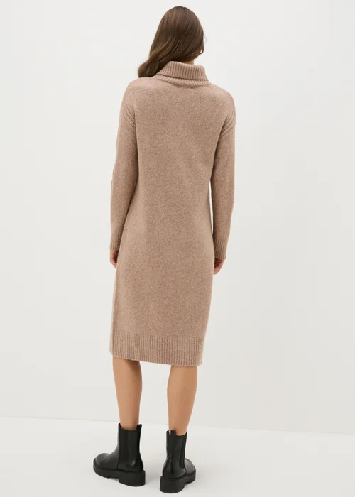 Et Vous Camel Roll Neck Knit Midi Dress - S Image 2