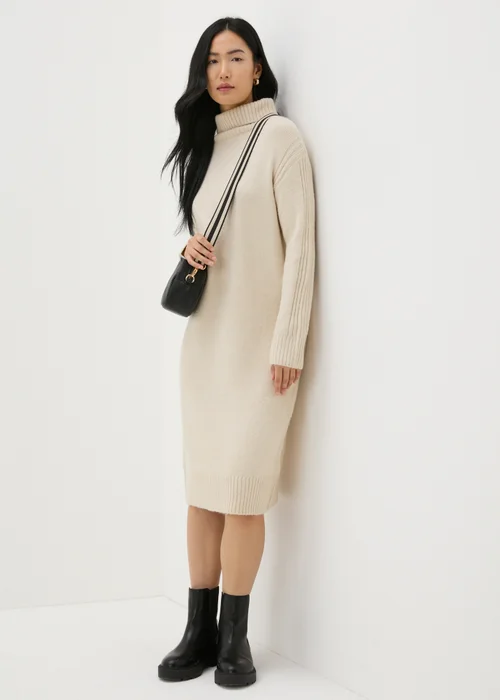 Et Vous Stone Roll Neck Knit Midi Dress - S Image 3