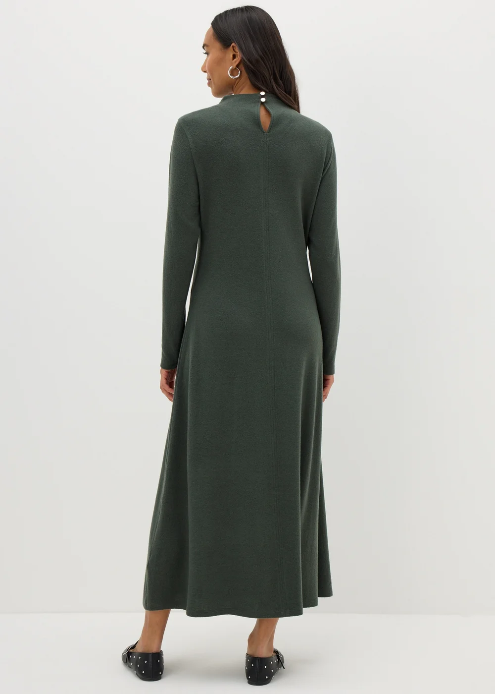 Et Vous Dark Green Fit & Flare Midi Dress - 8 Image 3