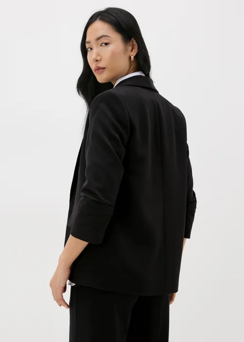 Et Vous Black Ruched Sleeve Blazer - 8 Image 3