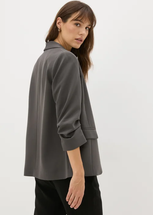 Et Vous Grey Ruched Sleeve Blazer - 8 Image 2