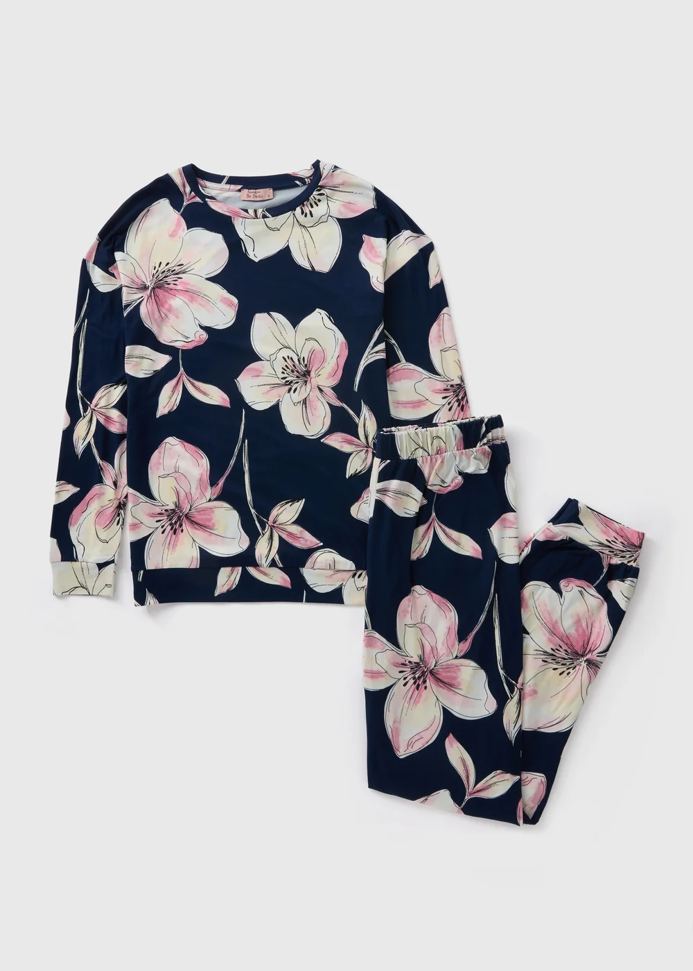 Navy Floral Pyjama Set - Small Image 3