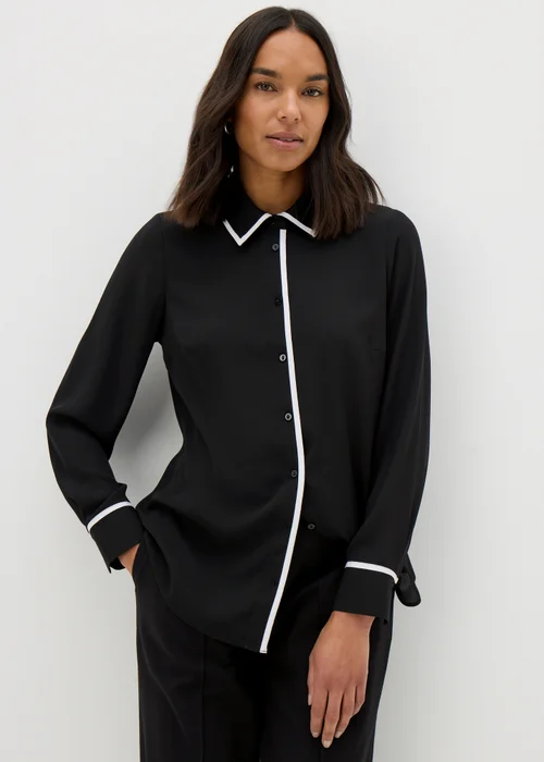 Et Vous Black Contrast Piping Shirt - 8 Image 2