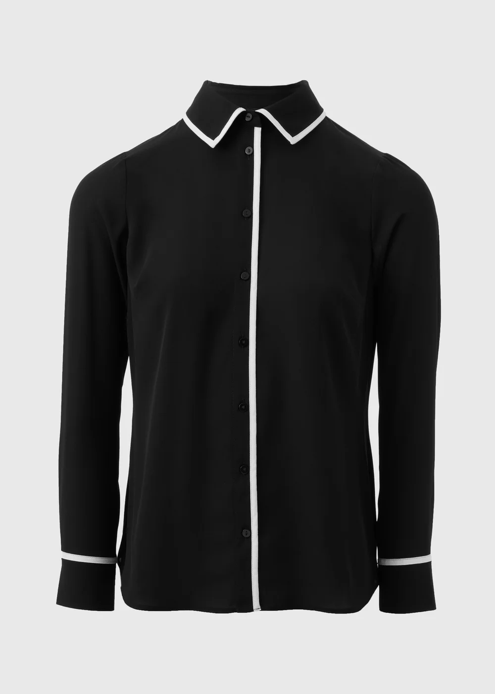 Et Vous Black Contrast Piping Shirt - 8 Image 4
