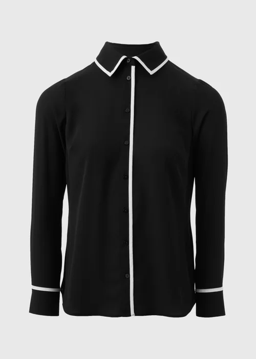 Et Vous Black Contrast Piping Shirt - 8 Image 4