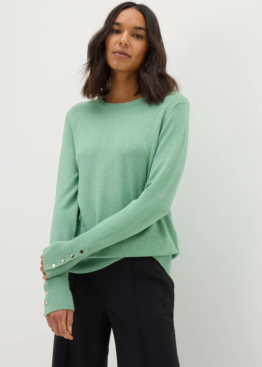 Et Vous Light Green Round Neck Jumper - 8 Image 2