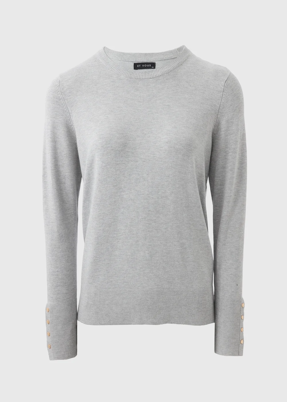 Et Vous Grey Round Neck Jumper - 8 Image 4