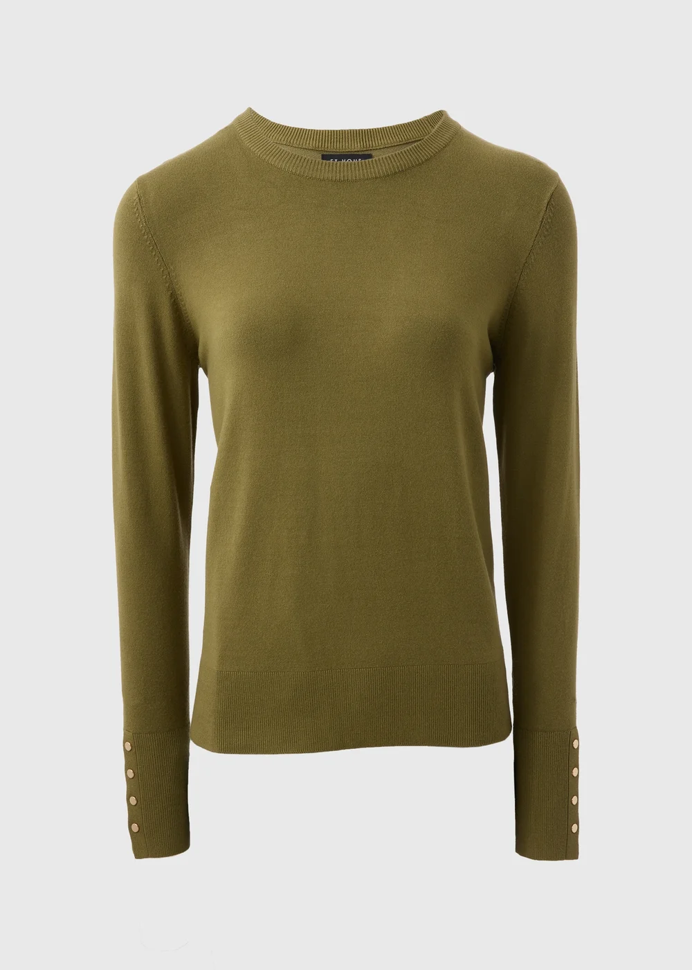 Et Vous Khaki Round Neck Jumper - 8 Image 4