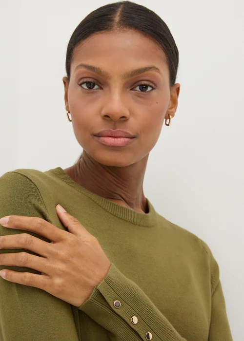 Et Vous Khaki Round Neck Jumper - 8 Image 3