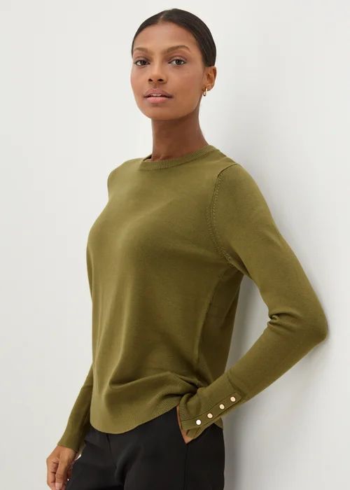 Et Vous Khaki Round Neck Jumper - 8 Image 2
