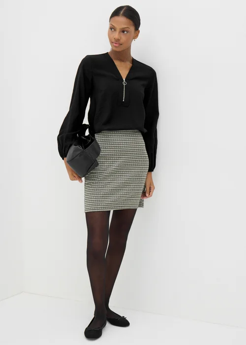 Et Vous Black Zip Front Blouse - 8 Image 3