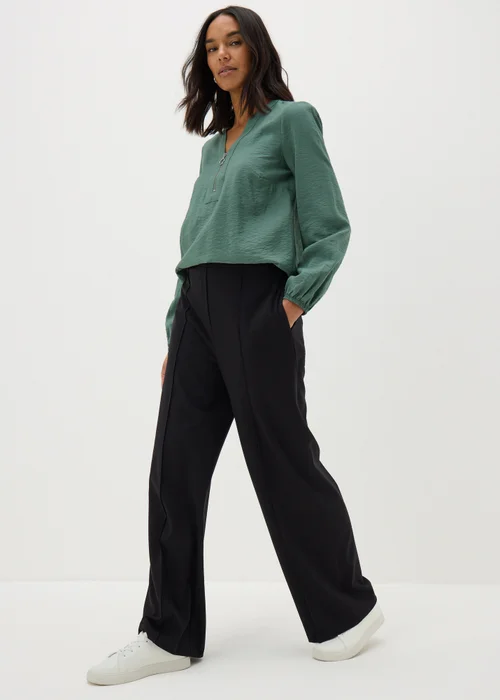 Et Vous Green Zip Front Blouse - 8 Image 1