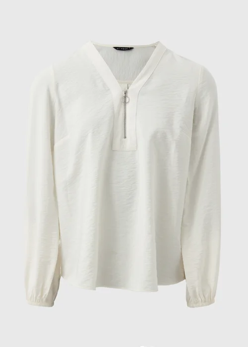 Et Vous Cream Zip Front Blouse - 8 Image 4