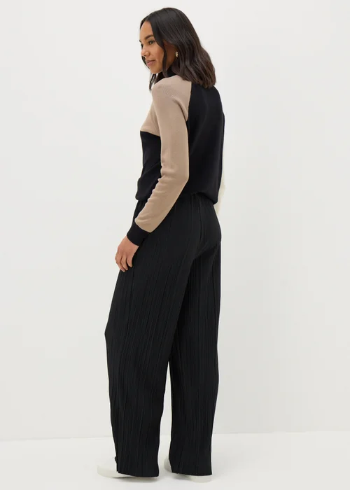Et Vous Black Plisse Wide Leg Trousers - 8 Image 2