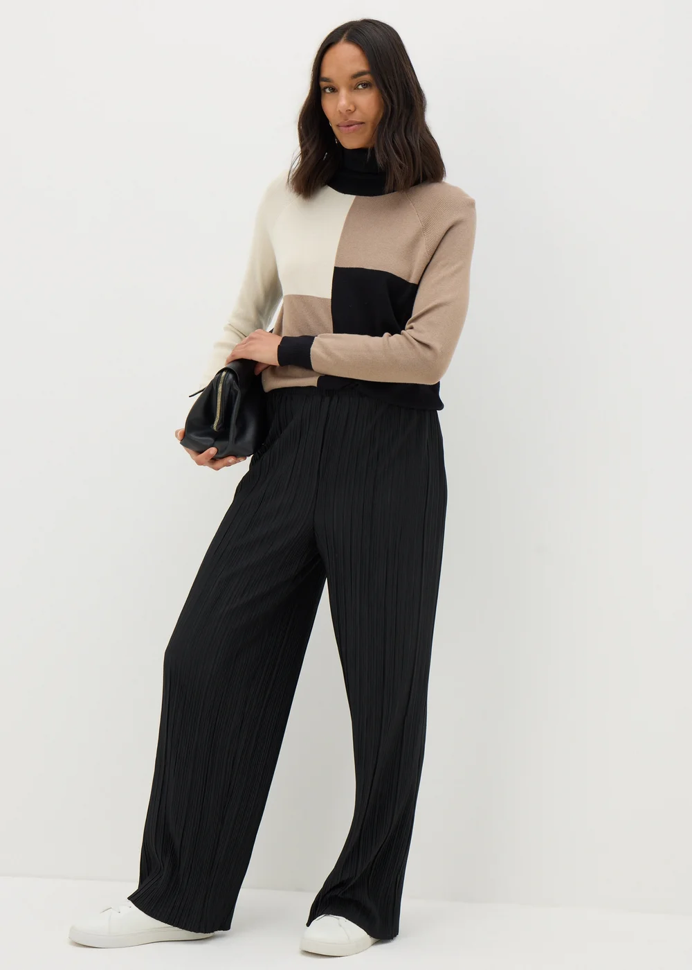 Et Vous Black Plisse Wide Leg Trousers - 8 Image 1